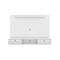 Manhattan Comfort 235BMC6 Liberty 70.86 Floating Wall Entertainment Center with Overhead Shelf in White